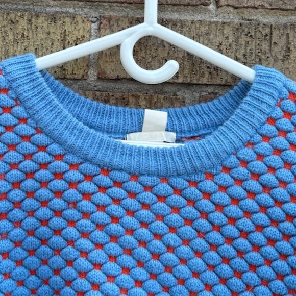 Blue & Red Textured Knit Sweater - Picture 2 of 2